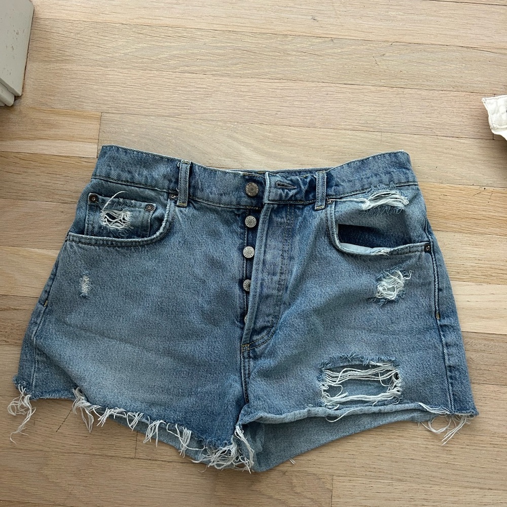 Boyish Blue Distressed Jean Shorts